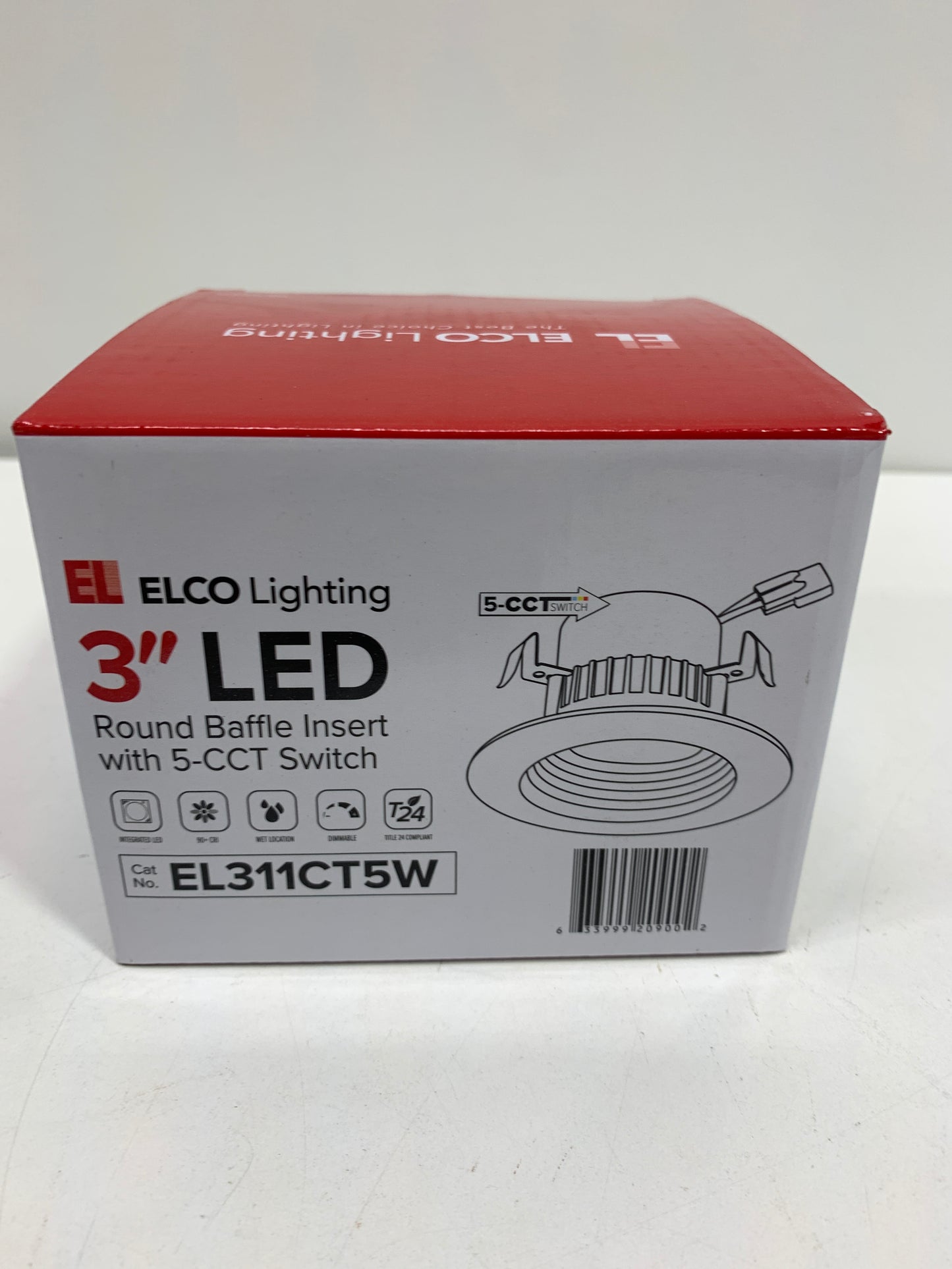 Elco El311ct5 3 Integrated LED Baffle Recessed Trim - White