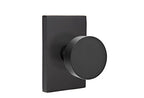 EMTEK Concealed Fastener Modern Rectangular Rosette Passage Set with Matching Finish Round Knob C5112ROUUS19 - Flat Black (