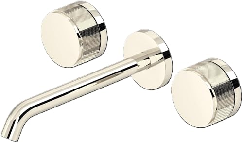 Rohl TAM08W3IW Amahle 1.2 GPM Wall Mounted Widespread Bathroom Faucet with Wheel Handles - Polished Nickel