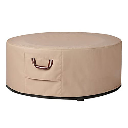 QH.HOME Fire Pit Cover Round - 40 Inch 42 Inch 44 Inch Heavy Duty 900D Strong Tear-Resistant and UV Resistant and Waterproof and Fading Resistant Mate