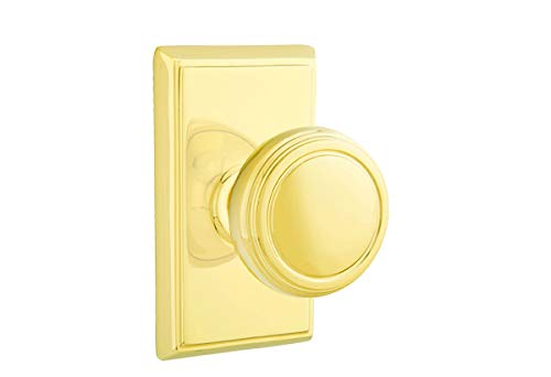 Emtek Full Dummy Set, Rectangular Rosette, Norwich Knob, Unlacquered Brass US3NL