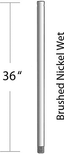 Minka-Aire 36 Inch Ceiling Fan Downrod - Brushed Nickel Wet - DR536-BNW