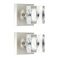 Coolnews 2 Pack Crystal Glass Dummy Door Knobs Single Side Half-Dummy Door Knob Set Satin Nickel - *Tools Hardware &