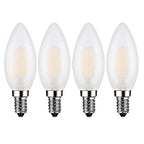 4 x Beonllay E14 LED Bulb 40W Equivalent 4W Dimmable European Base Light Bulbs, 3000K Soft White E14 Frosted Glass Decorative Bulb