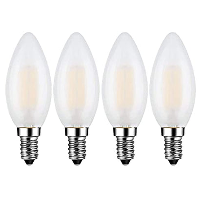 4 x Beonllay E14 LED Bulb 40W Equivalent 4W Dimmable European Base Light Bulbs, 3000K Soft White E14 Frosted Glass Decorative Bulb