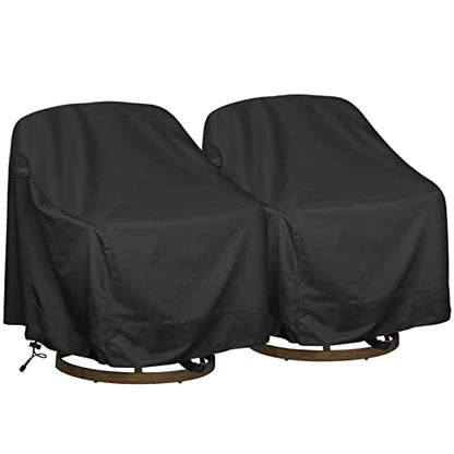 Outdoor Swivel Lounge Chair Cover 2 Pack, Fits to (39" L X 37" W X 38" H)