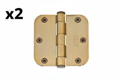 2 x  Emtek 92033 3-1/2" x 3-1/2" Plated Steel Heavy Duty 5/8" Radius Round Corner Pla, French Antique