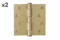 Emtek 9100 Steel Hinges (Pair) - SD - 4" X 4" Square Corners - 910144 - Satin Brass (US4)