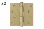 Emtek 9100 Steel Hinges (Pair) - SD - 4" X 4" Square Corners - 910144 - Satin Brass (US4)