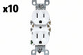 10 x Leviton M24-5320-WMP Wht Residential Grade Straight Blade Duplex Receptacle