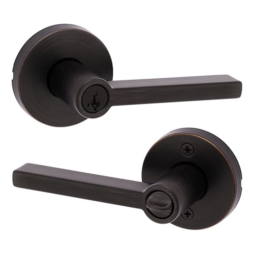 Kwikset Halifax Entry Door Handle with Lock and Key Secure Round Keyed - *Tools Hardware & Misc