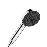 hansgrohe Pulsify S 4-inch Modern Handheld Shower Head 3-Spray PowderRain, IntenseRain, Pulsating Massage in Chrome, 24111001