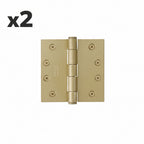 Emtek 9200 Steel Hinges (Pair) - HD - Square Corners - 4 1/2" x 4 1/2" - 920153 - Polished Brass (US3)