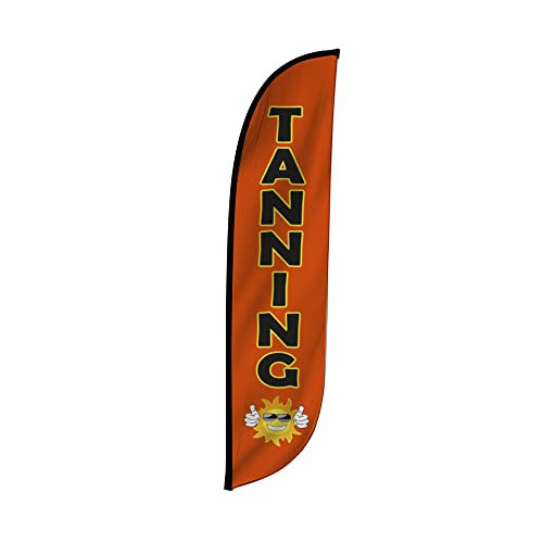 LookOurWay Feather Flag - 12ft Tall Advertising Flag Banner for Business and Events Promotion - Flag Only - Tanning (10M1200159)