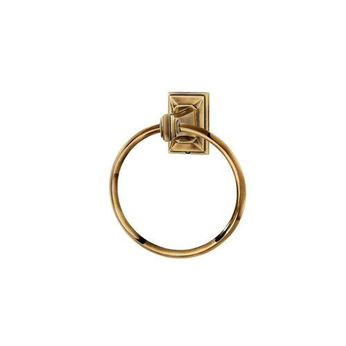 Alno A7940-PA Geometric Transitional Towel Rings, 6", Polished Antique