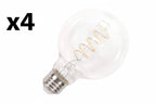 4 x Bulbrite 776516 - LED4G25/21K/FIL-NOS/CURV/SPIRAL Designer LED Light Bulb