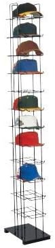 Missing Hardware SSWBasics Black Floor Standing Ball Cap Rack and Hat Display Rack - *Sporting Goods