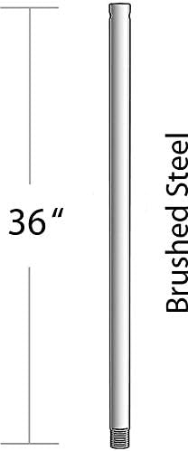 Minka-Aire 36 Inch Ceiling Fan Downrod - Brushed Steel - DR536-BS - *Lighting & Electrical