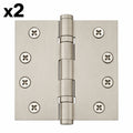 Emtek 9400 Steel Hinges (Pair) - Heavy Duty Ball Bearing - Square Corners - 4" x 4" - 9401414 - Polished Nickel (US14)