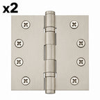 Emtek 9400 Steel Hinges (Pair) - Heavy Duty Ball Bearing - Square Corners - 4" x 4" - 9401414 - Polished Nickel (US14)
