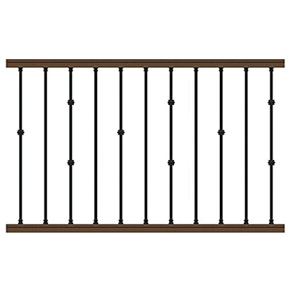 Aotree Wrought Iron Balusters – Set of 10 Hollow Double Knuckle Balusters - Decorative Metal Balusters for Decks