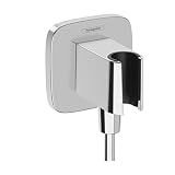 hansgrohe FixFit Q Handheld Shower Wall Outlet 1/2-inch Thread Connection in Chrome, 26887001