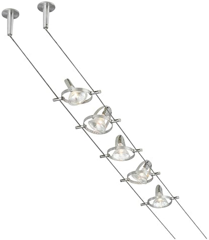 Tiella 800CBL5PN-LED, Accent Electronic Low Volt Surface Track Lighting Kits, LED Compatible, Nickel