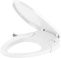 Purewash M300 Non-Electric Bidet Seat for Elongated Toilets in White with Chrome Handles