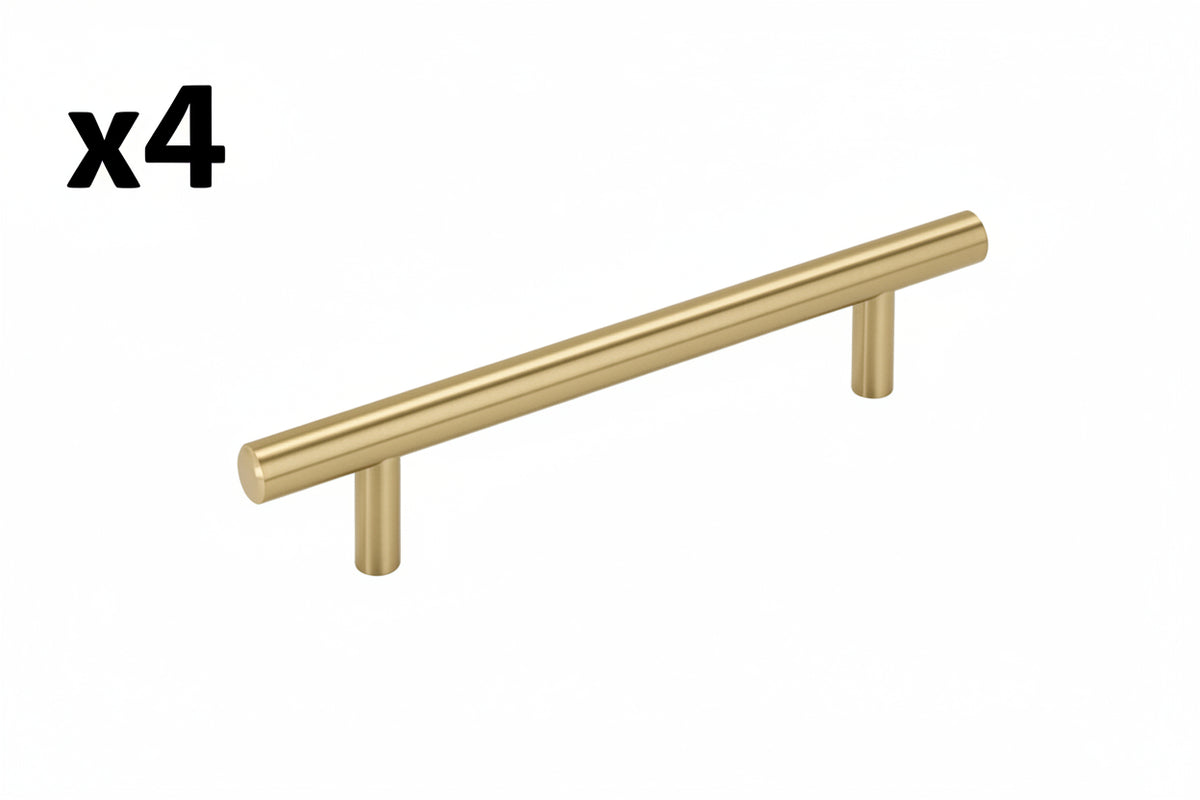 4 x Bar Pulls 5-1/16 in. (128mm) Modern Champagne Bronze Bar Cabinet Pull