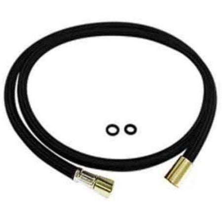Rohl 9.28426IB Perrin & Rowe Sidespray Black Nylon 47" Hose Only with Rinse Hose Ferrule to U.4710U.4702 U.4707 U.4718X U.4719L U.4735X U.4736L & U.4746, Inca Brass