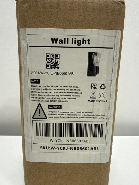 YANSUN 2.76 in. 1-Light Matte Black Vintage Industrial Bulb Wall Sconce for Bathroom Stair Bedroom