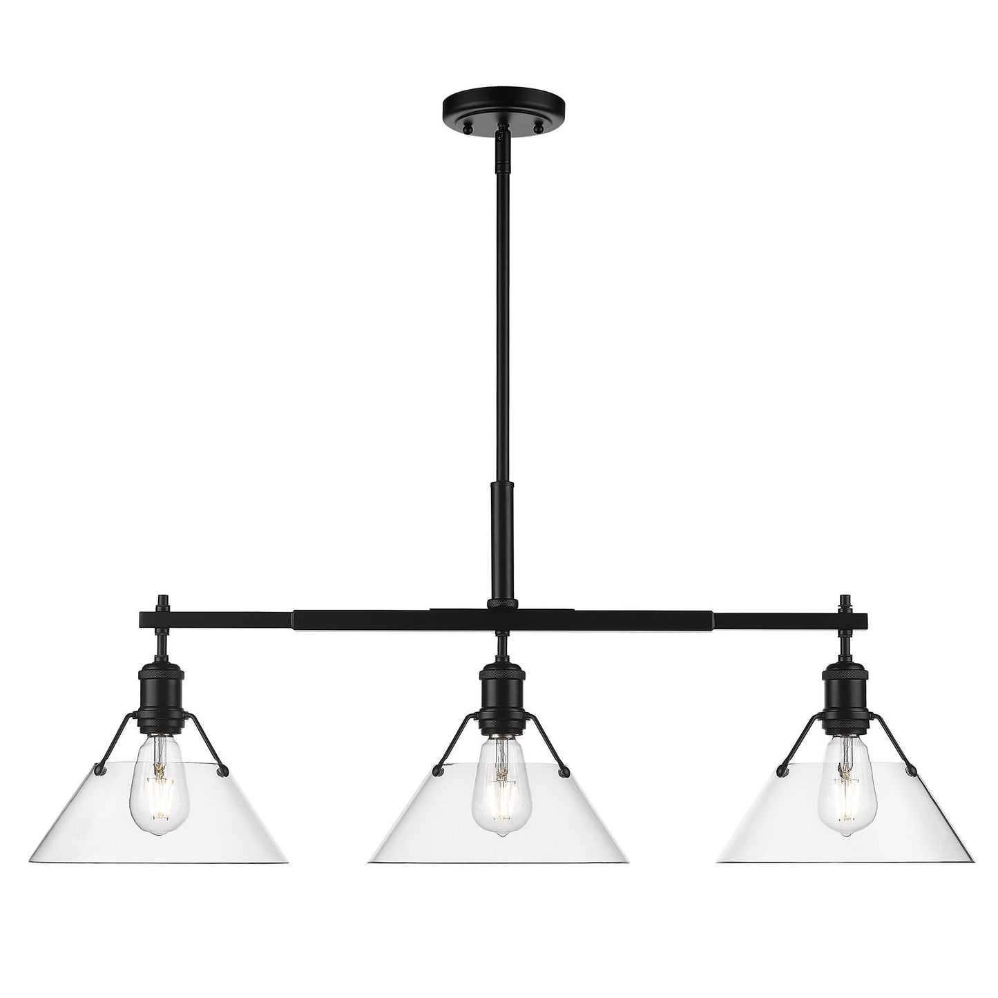 Golden Lighting Orwell 36 Inch Linear Suspension Light Orwell - 3306-LP BLK-CLR - Industrial