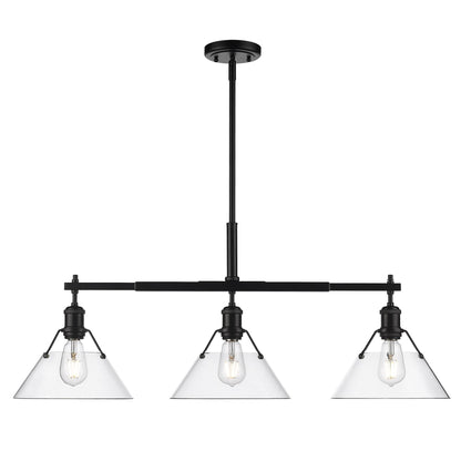 Golden Lighting Orwell 36 Inch Linear Suspension Light Orwell - 3306-LP BLK-CLR - Industrial