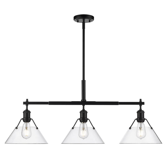 Golden Lighting Orwell 36 Inch Linear Suspension Light Orwell - 3306-LP BLK-CLR - Industrial