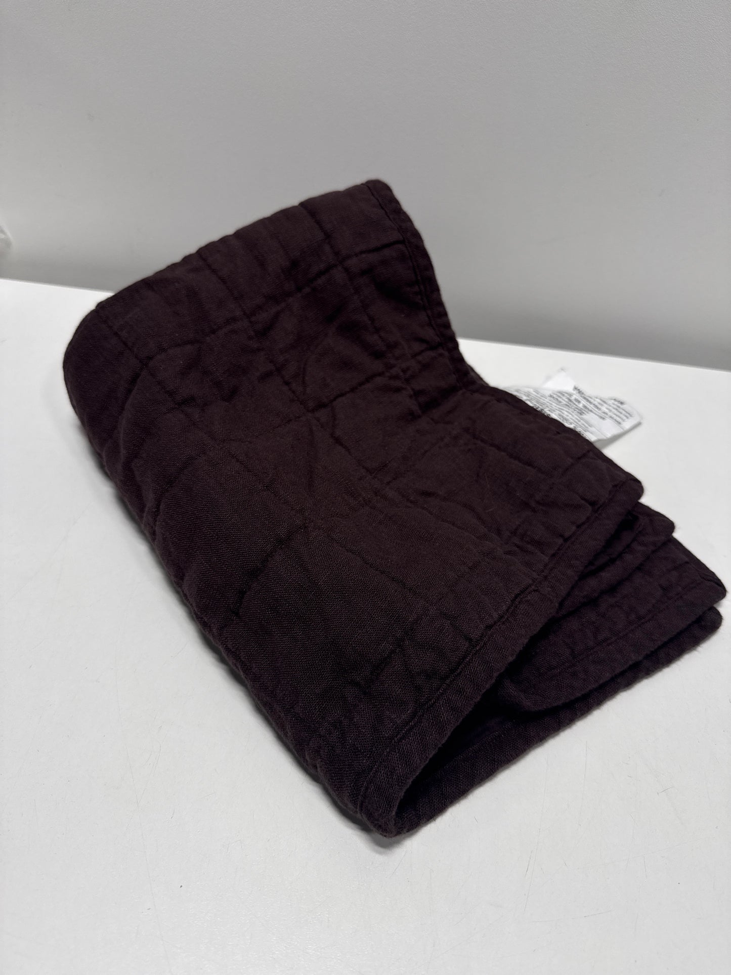 Standard Heavyweight Linen Blend Quilt Sham Set Dark Fig - Casaluna