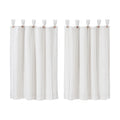 Stitched Burlap 36 in. W X 36 in. L Light Filtering Tier Window Panel in Soft White Dove Grey Pair