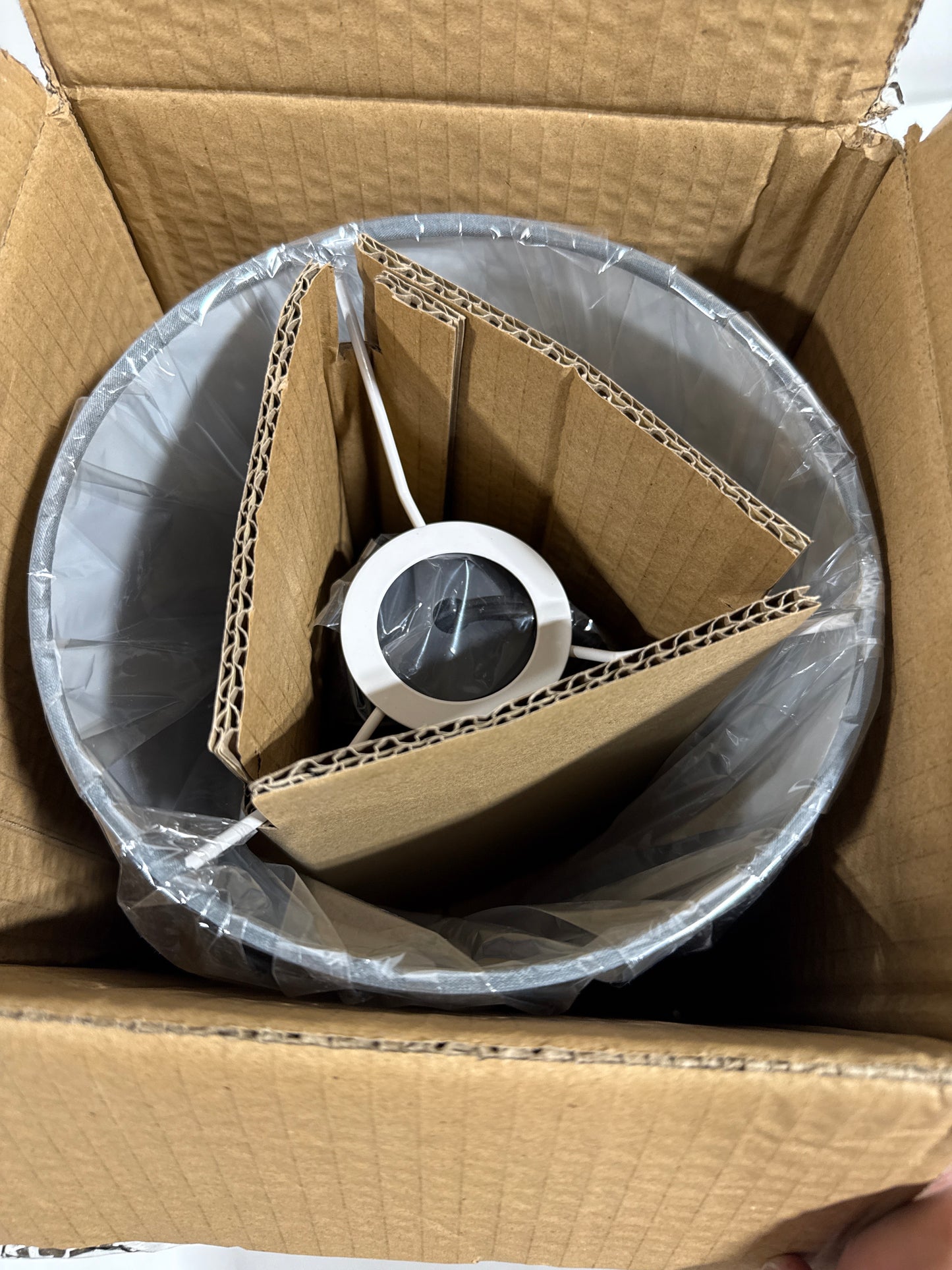 Down to the Wire Table Lamp with Fabric Shade Gray - Simple Designs