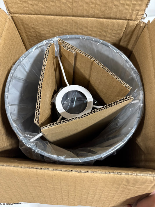 Down to the Wire Table Lamp with Fabric Shade Gray - Simple Designs