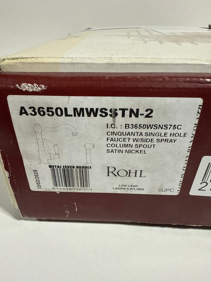 Rohl A3650LMWSSTN-2 Kitchen FAUCETS, 11.00 x 7.00 x 9.00 inches, Satin Nickel