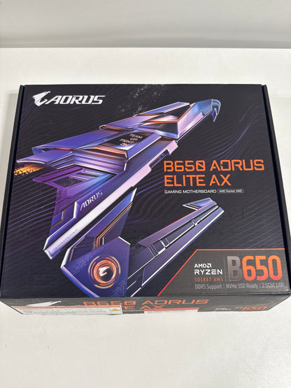 See Desc GIGABYTE - B650 AORUS ELITE AX (Socket AM5) AMD B650 ATX DDR5 Wi-Fi 6E Motherboard - Black
