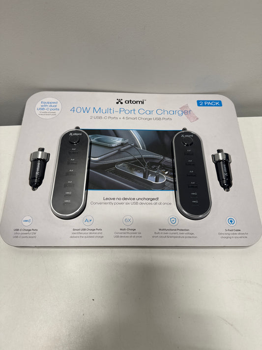 Atomi 40W 12V USB Charger 2 Pack