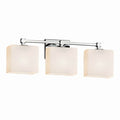 Justice Design FSN-8423-55-OPAL-NCKL Fusion Tetra - 3 Light Bath Bar Brushed Nickel