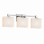Justice Design FSN-8423-55-OPAL-NCKL Fusion Tetra - 3 Light Bath Bar Brushed Nickel