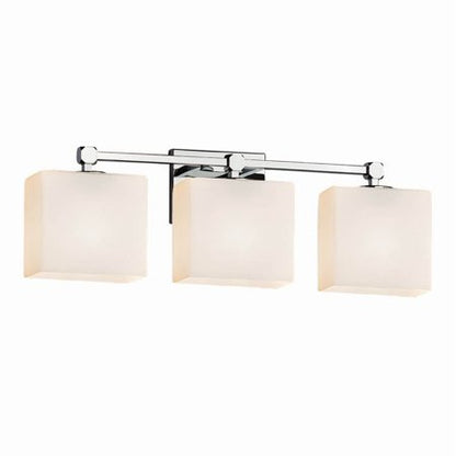 Justice Design FSN-8423-55-OPAL-NCKL Fusion Tetra - 3 Light Bath Bar Brushed Nickel