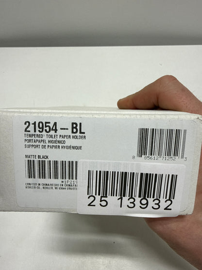 Kohler K-21954 Tempered Wall Mounted Pivoting Toilet Paper Holder Matte Black - *Tools Hardware & Misc