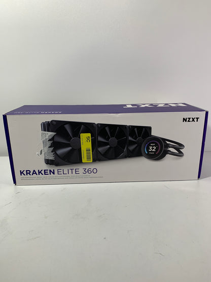 NZXT - Kraken Elite 360mm Radiator CPU Liquid Cooler (3 X 120mm F Fans) with 2.36" LCD Display - Black