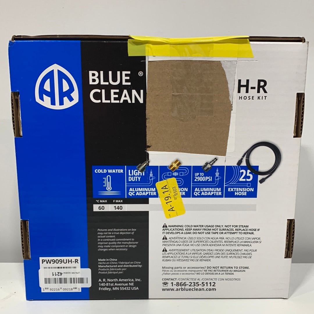 AR Blue Clean PW909UH-R 25 Foot High Pressure Hose Kit.