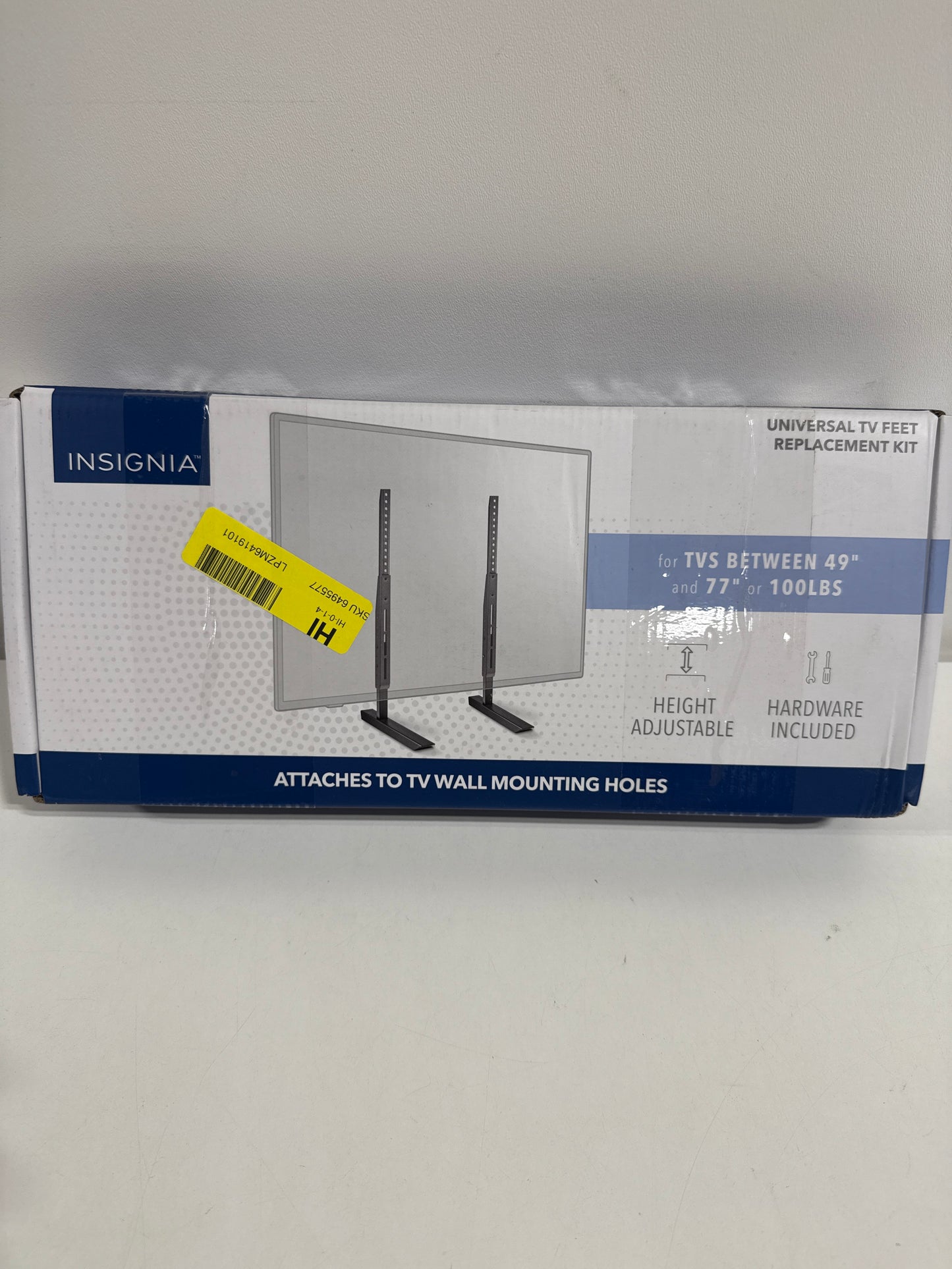 Insignia - Universal TV Feet Replacement Kit for TVs 49"-77" or 100 lbs - Black