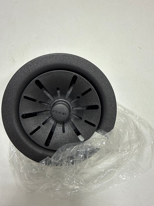 Quartz Perfect Drain 3-1/2" Polymer Disposer Flange W/ Remov Baskt Strainr and Rubbr Stopper Black
