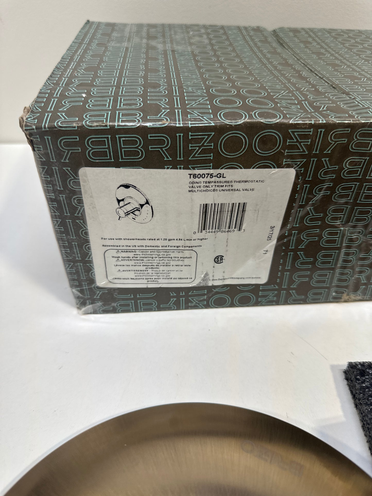 Brizo Odin Thermostatic Valve Trim Only with Integrated Volume Control - Less Rough In